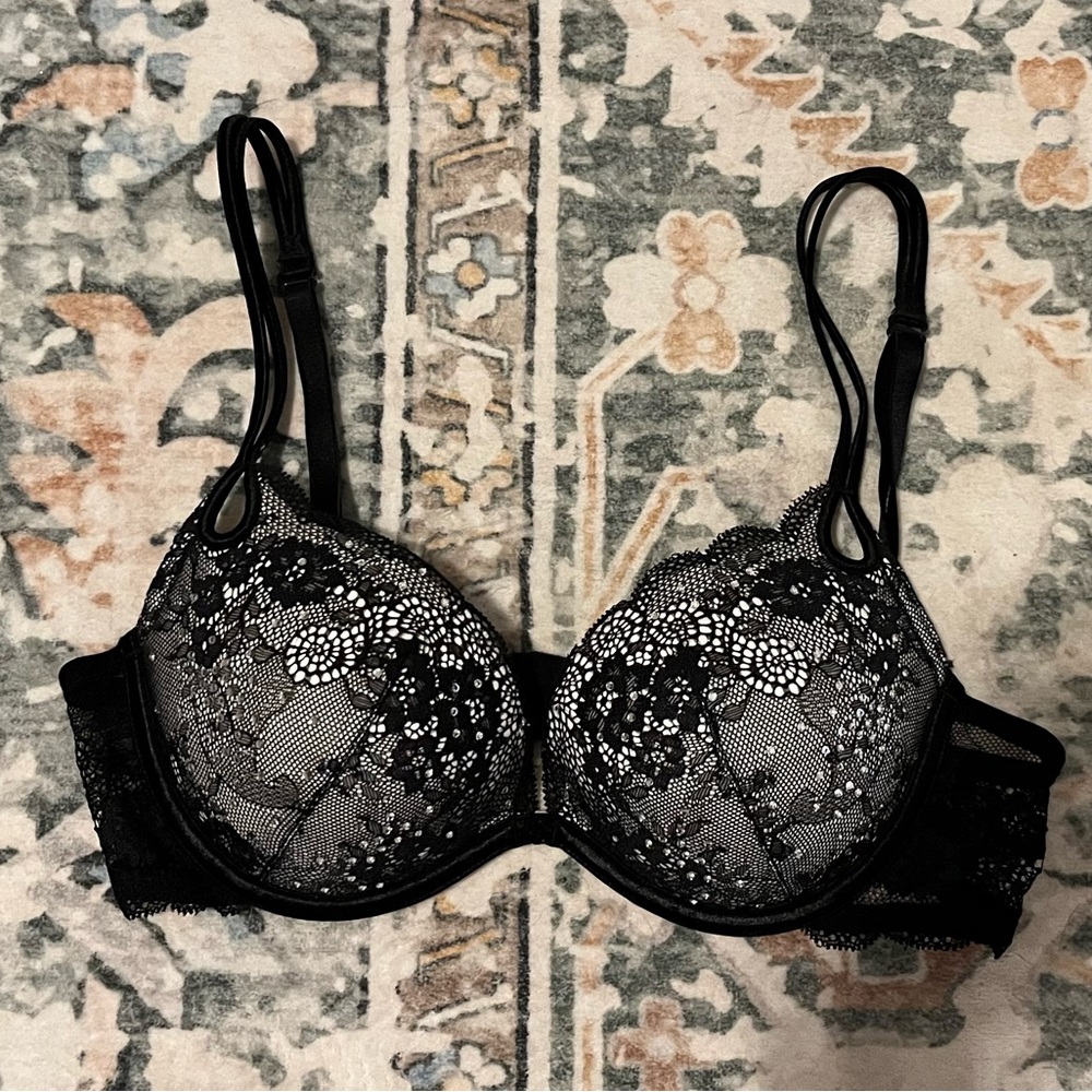 Victoria’s Secret Black Lace and Rhinestone Bra